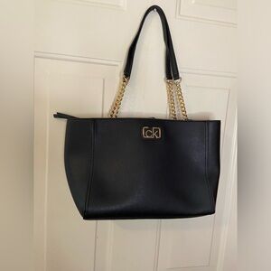 Calvin Klein Black/Gold Chain Link Purse /Tote NWOT